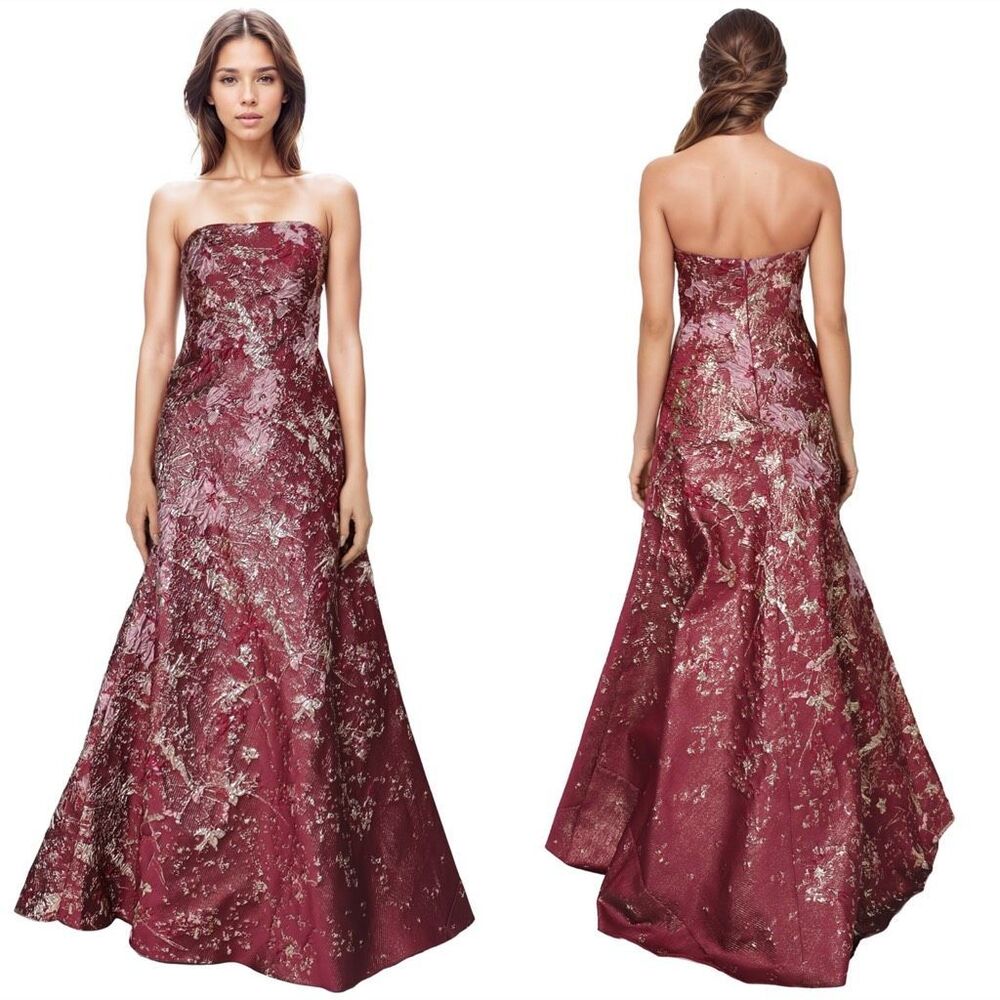 Rene Ruiz Collection Brocade Strapless A-Line Gown US 10 $1895